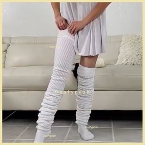 Extra Long Loose Thigh High Sock Over Knee Boot Japanese School Girl White Black